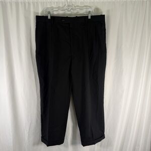 Versini Wool Dress Pants Men's 40 Reg Black Pleated Front Pockets 27.5" Inseam